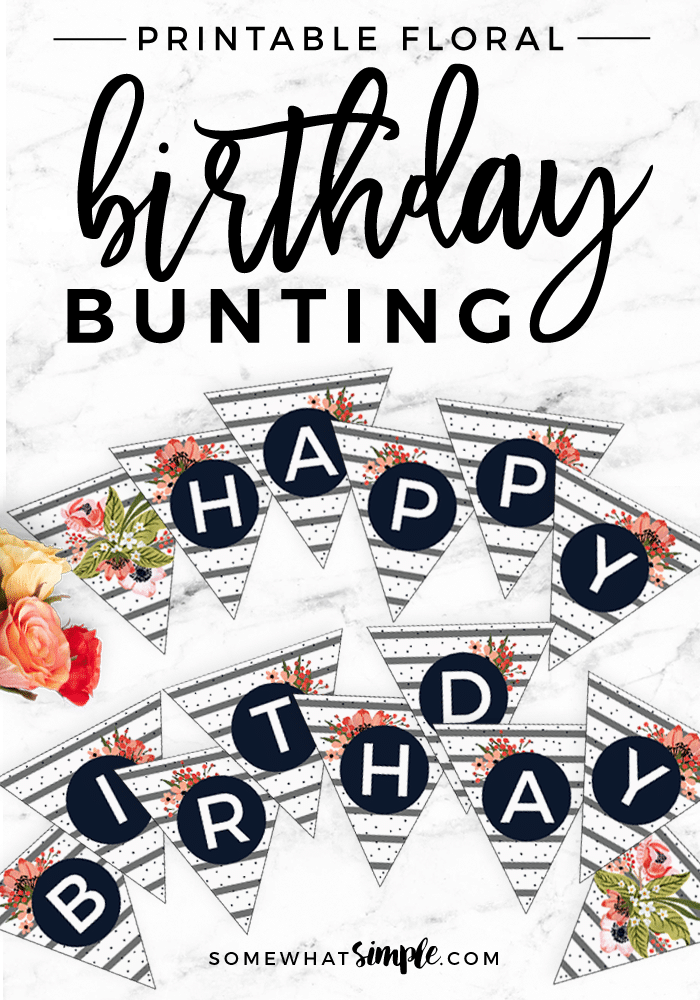 long image of a floral birthday banner laid out