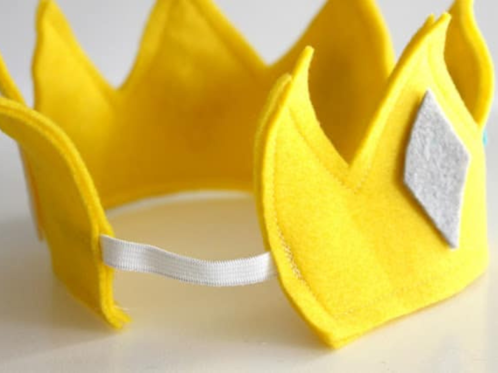 backside of a handmade felt crown
