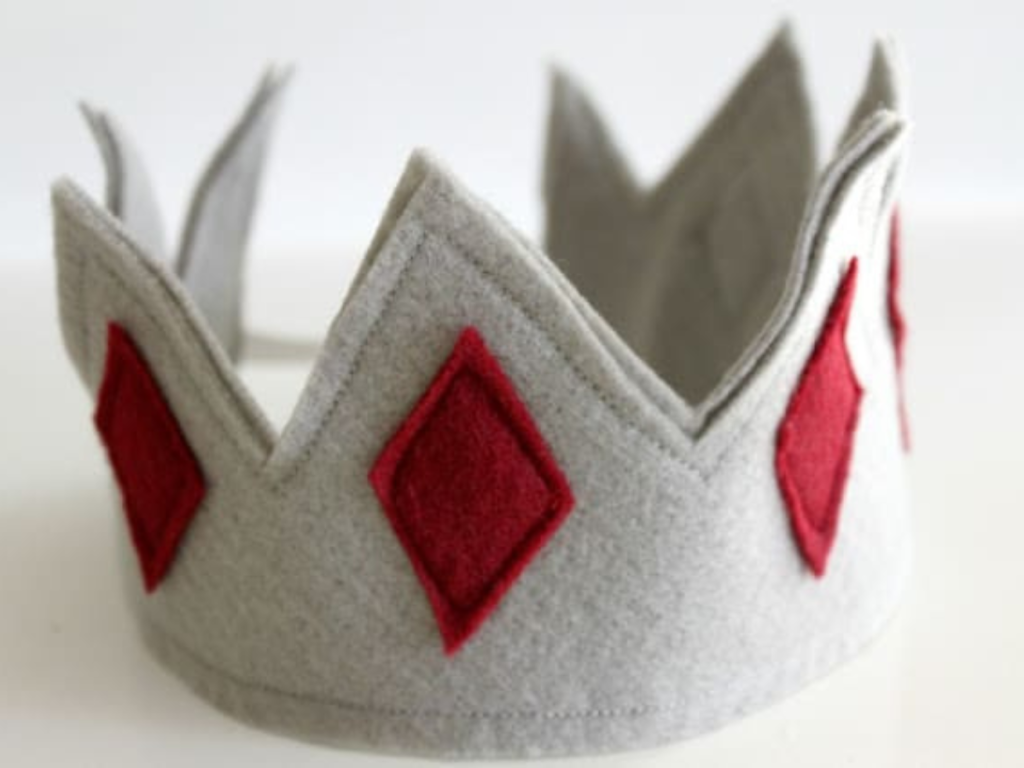 finished crown, gray and red