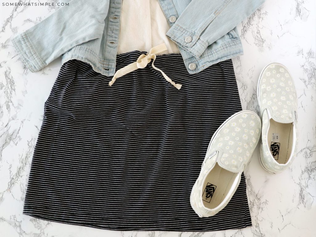 styled skirt for little girls made from a man's shirt