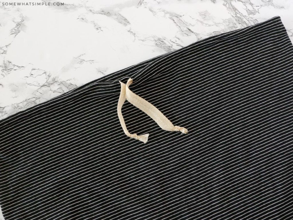 how the drawstring looks in a little girls skirt