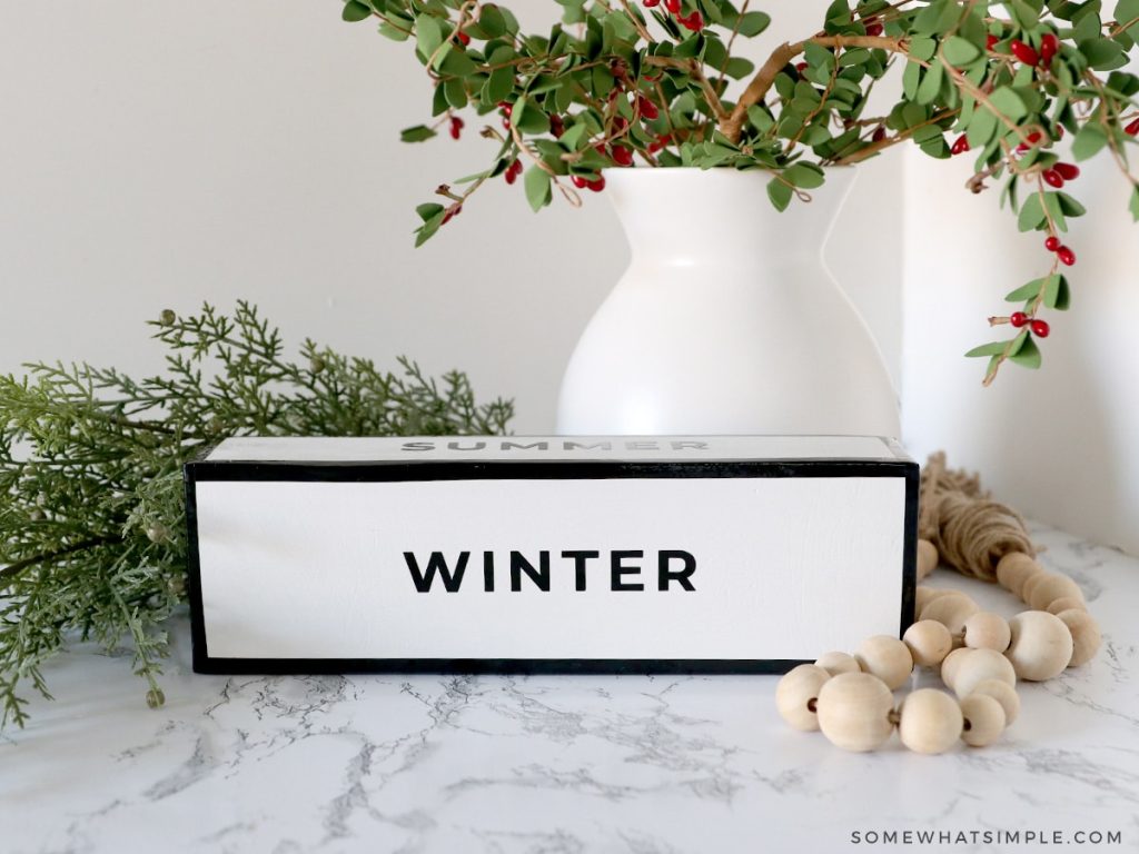 finished Seasonal Home Decor with the word "winter"