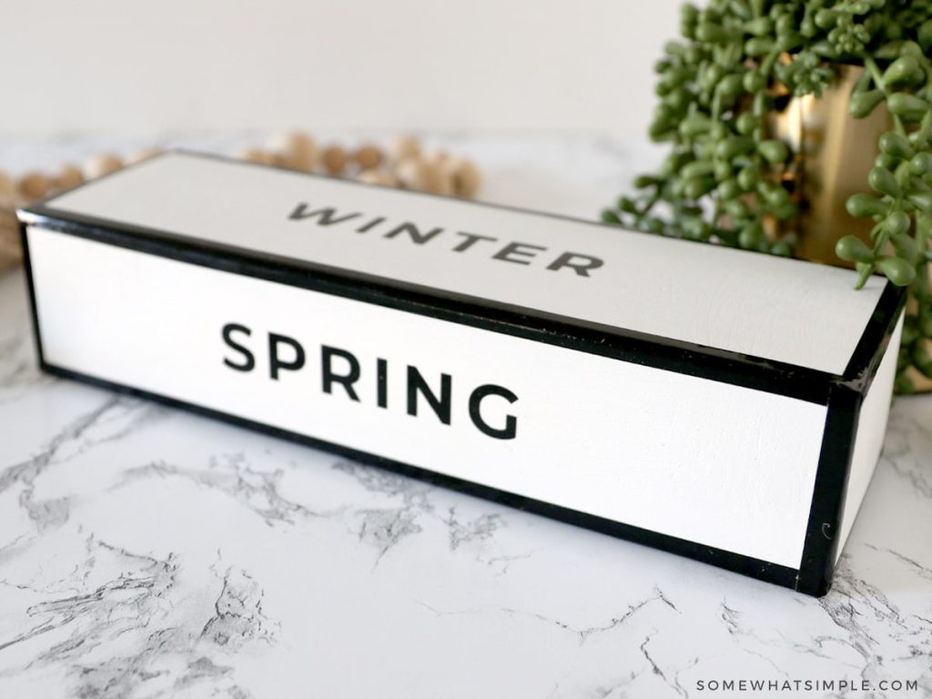 finished Seasonal Home Decor with the word "spring"