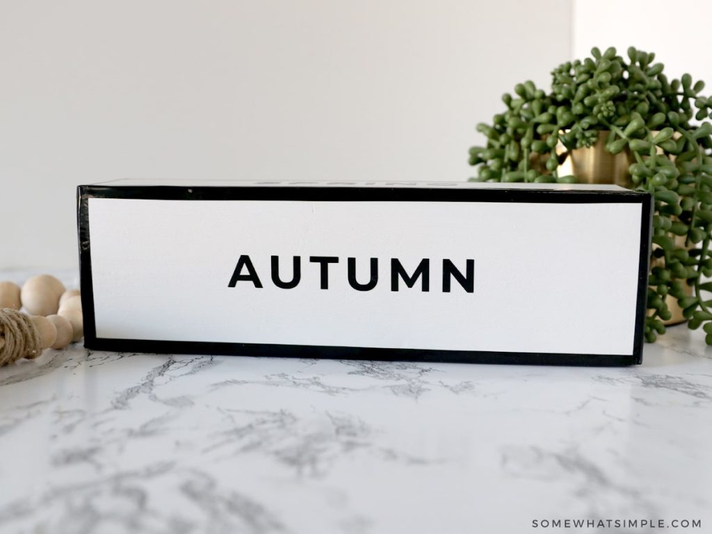 finished Seasonal Home Decor with the word "autumn"