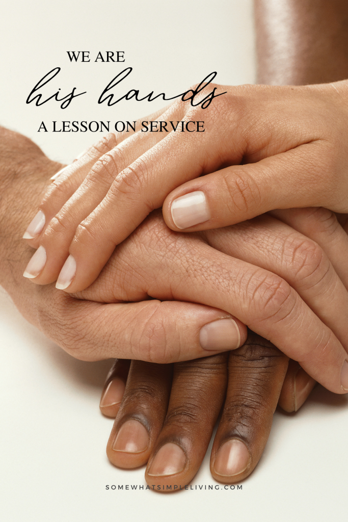 long image of a group of hands stack on top of each other