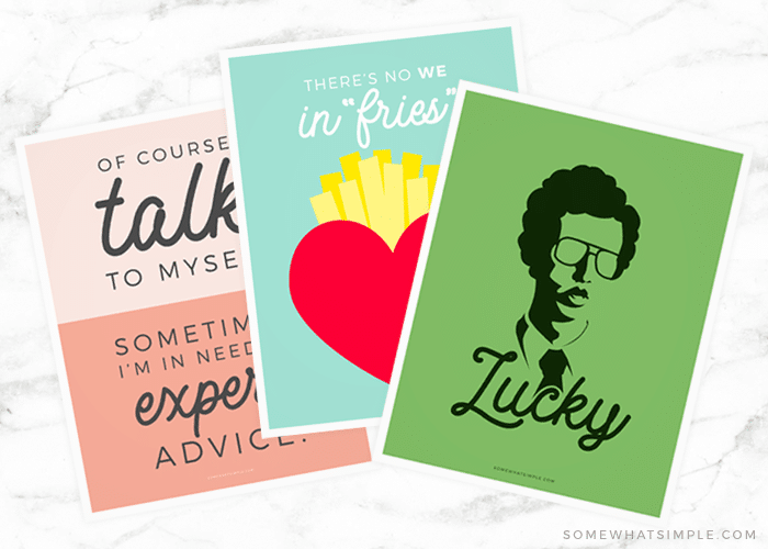 close up of 3 memes from the printable pack