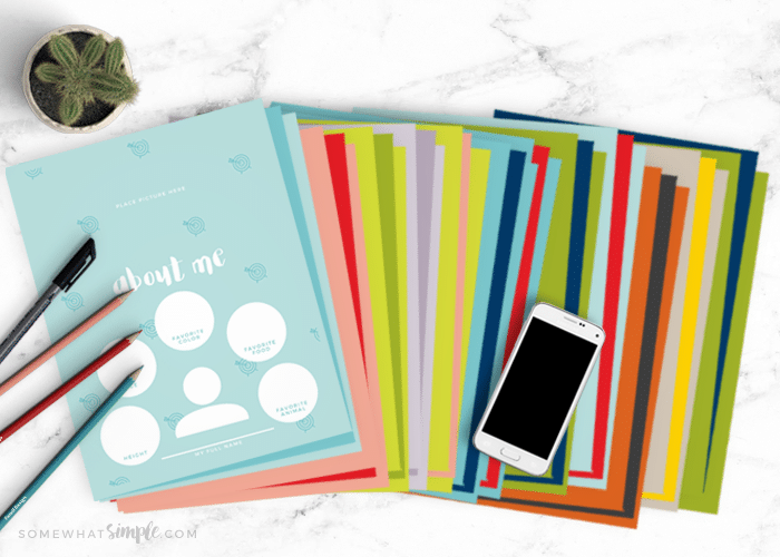 Printable journal pages for teens spread out on a counter