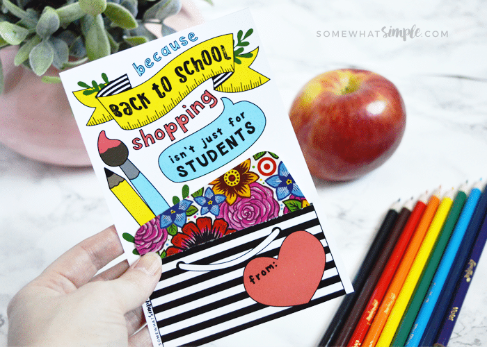 teacher gift card printable - a back to school gift