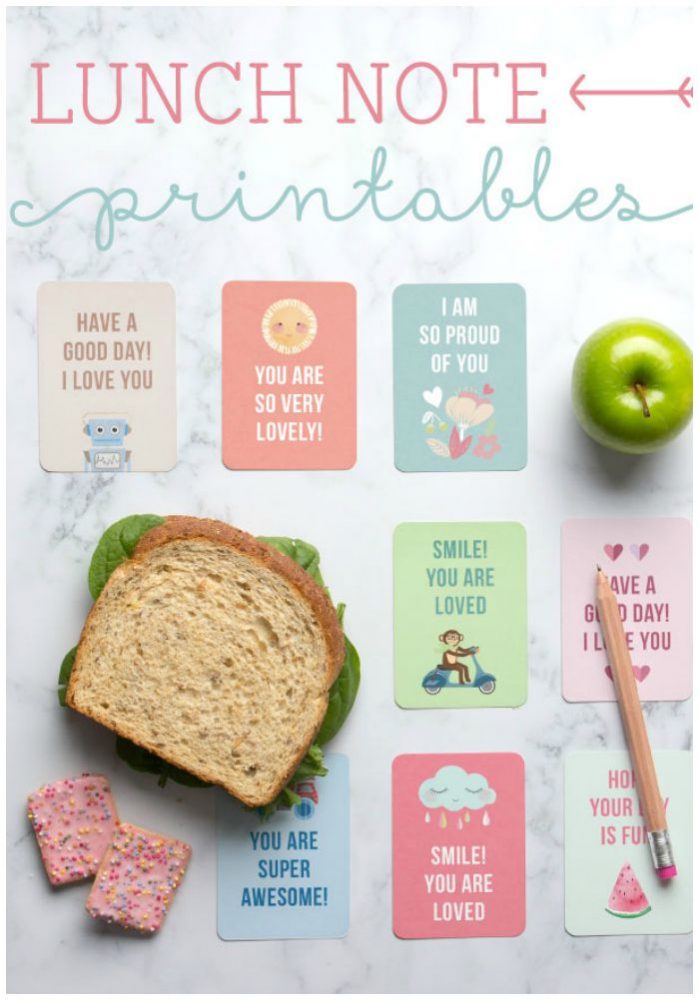 Free Printable Lunch Box Notes