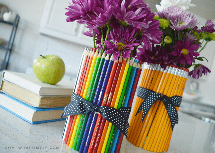 Vase made from clearance pencils