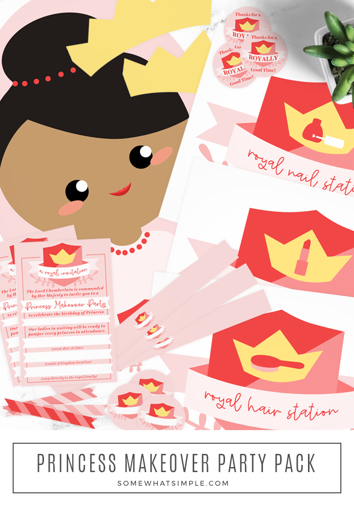 How to plan the perfect princess party with party printables laid flat on the counter