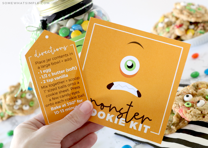 printable monster cookie gift tag
