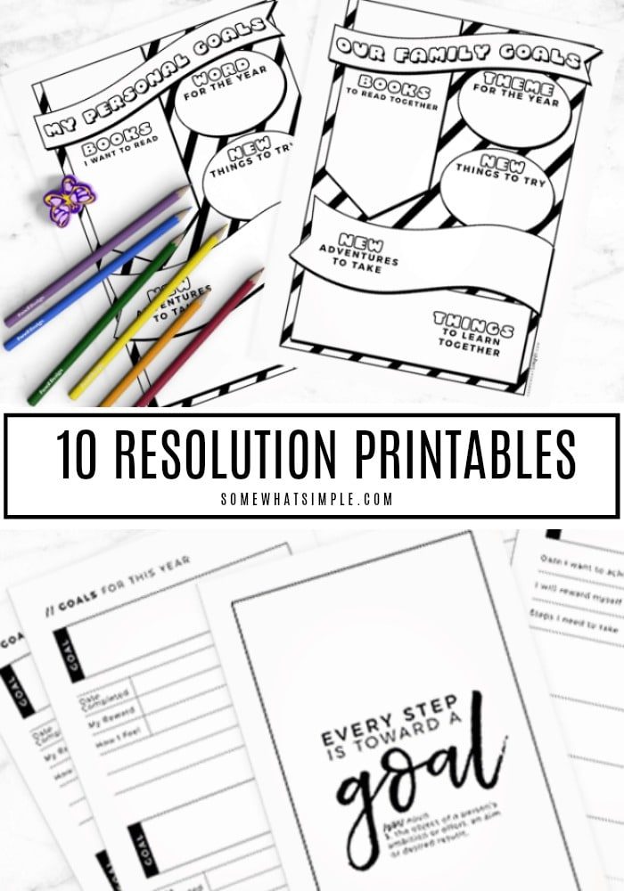Favorite New Years Resolution Printables