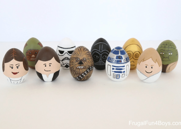 easter eggs decorated like star wars characters