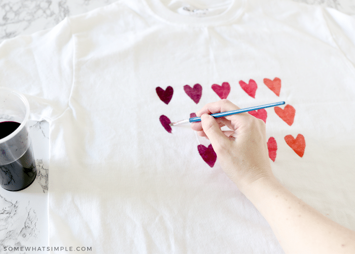 painting hearts on a t shirt