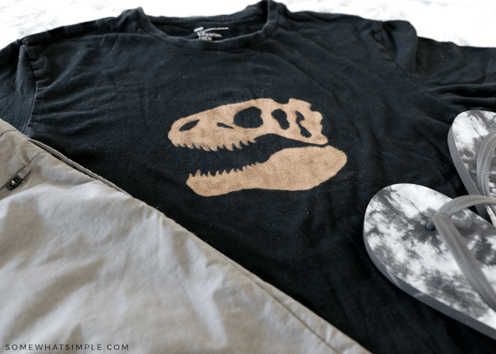 bleached t shirt with dinosaur