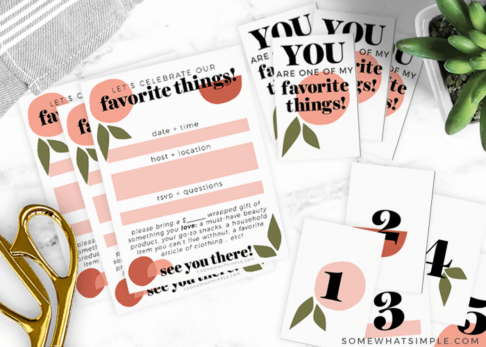 favorite things party invites
