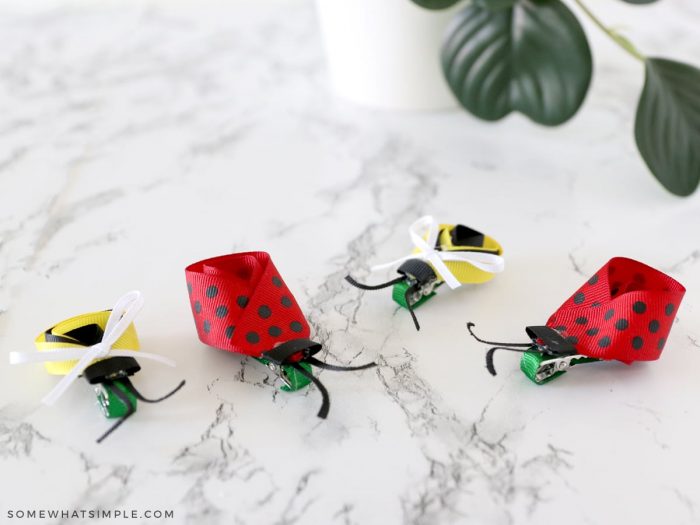 bug bows made from ribbon
