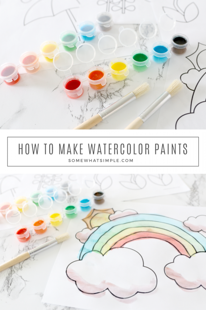 collage of homemade watercolors paints