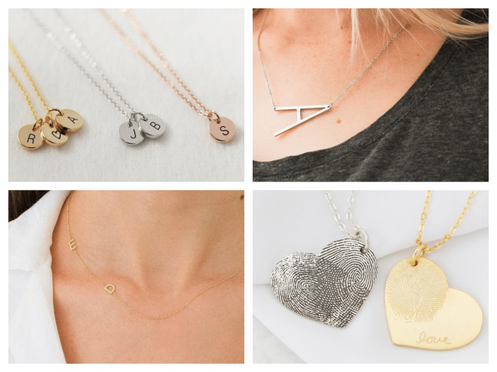 collage of mothers day necklaces