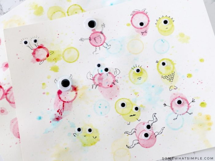 bubble painting for kids - finished artwork