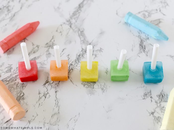 colorful chalk ice on the counter