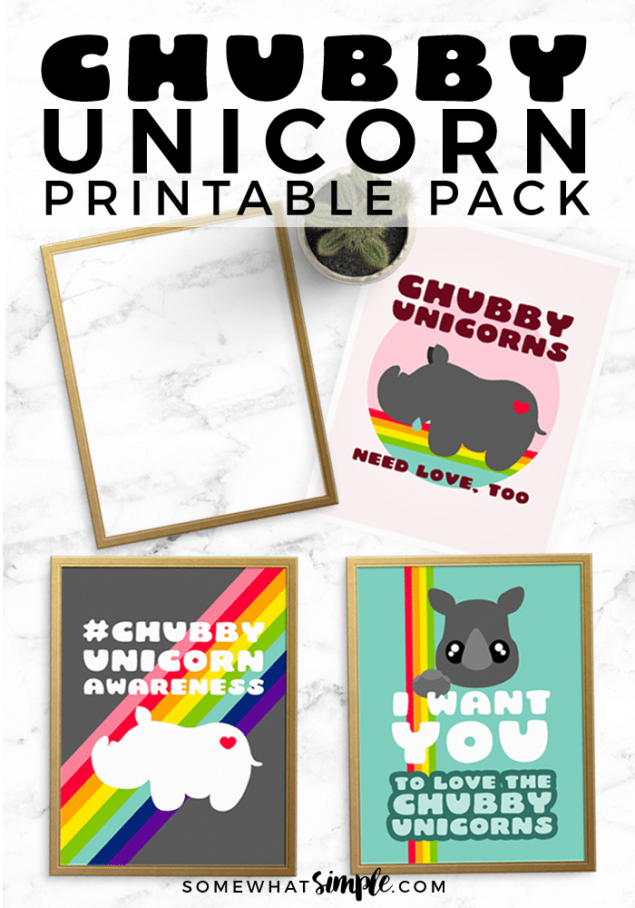 Chubby Unicorn Printables
