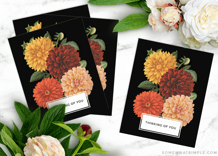 flower cards - free printable