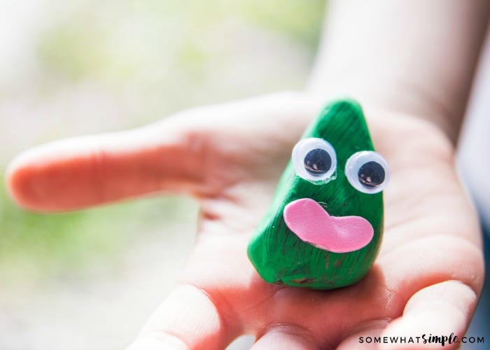 child holding their own blarney stone craft