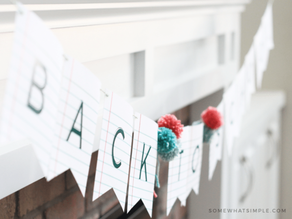 close up of a back to school banner