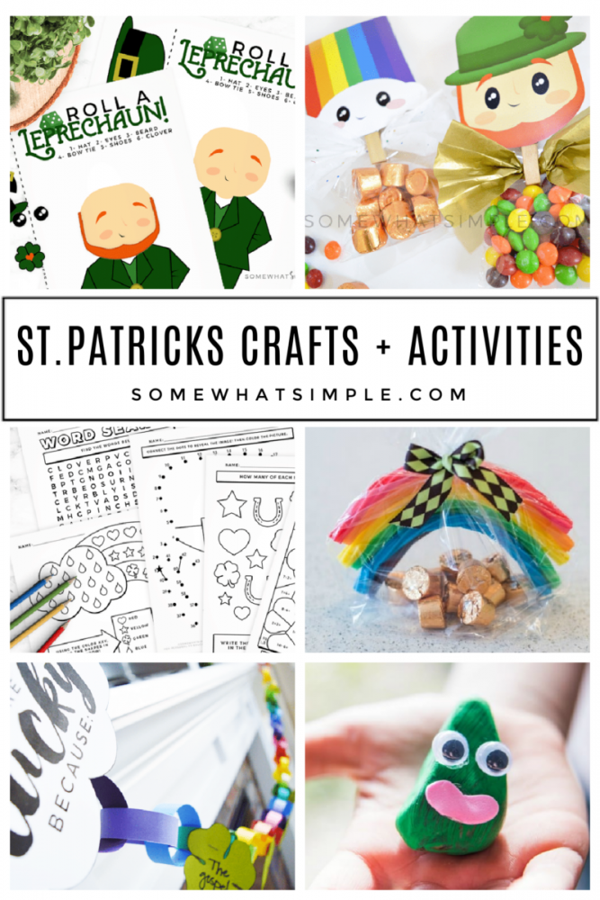 collage of st. patricks day crafts