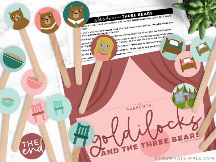 goldilocks and the 3 bears puppet show printables