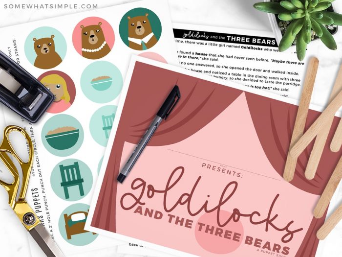 goldilocks and the three bears printable