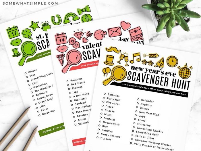 holiday scavenger hunt printables