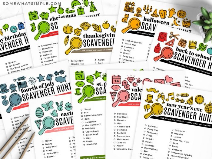 holiday scavenger hunt printables