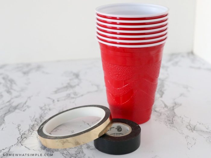 3 items needed to make santa treat cups