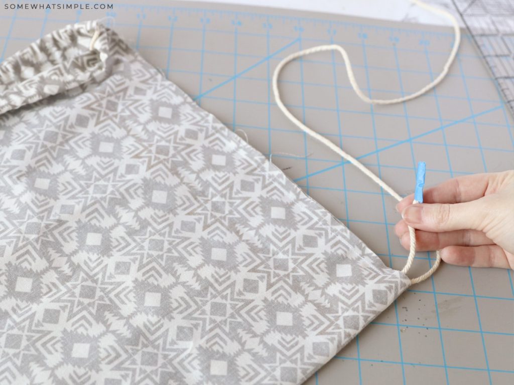 adding string to the bottom of a tote