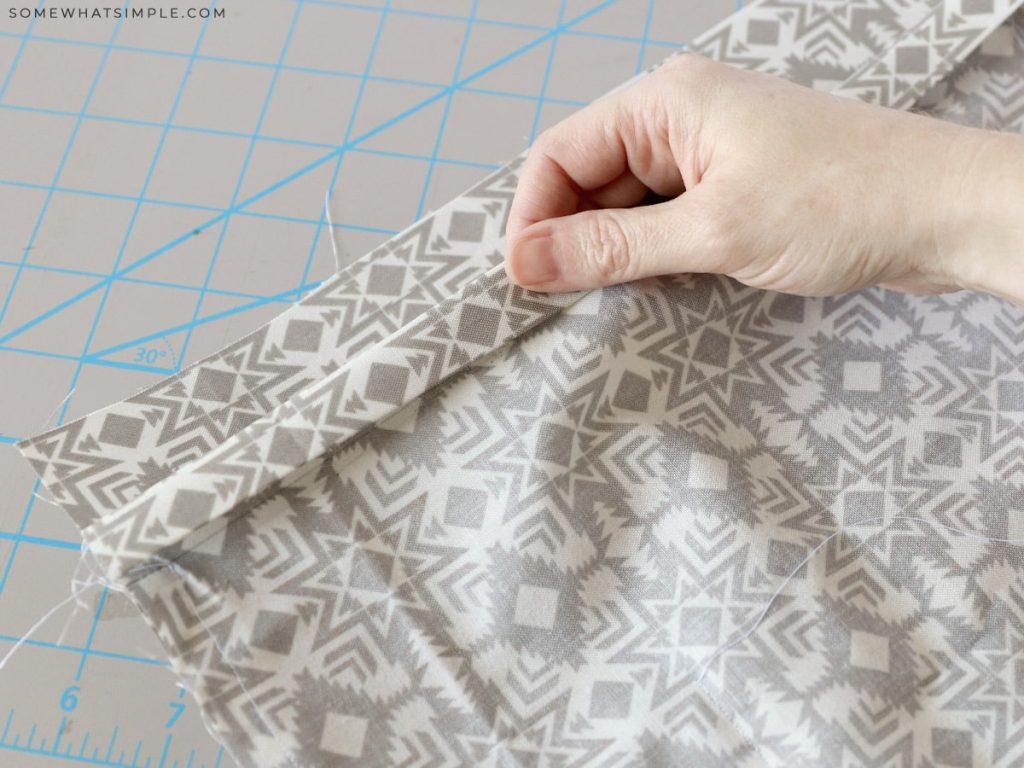 making a casing in a backpack tote