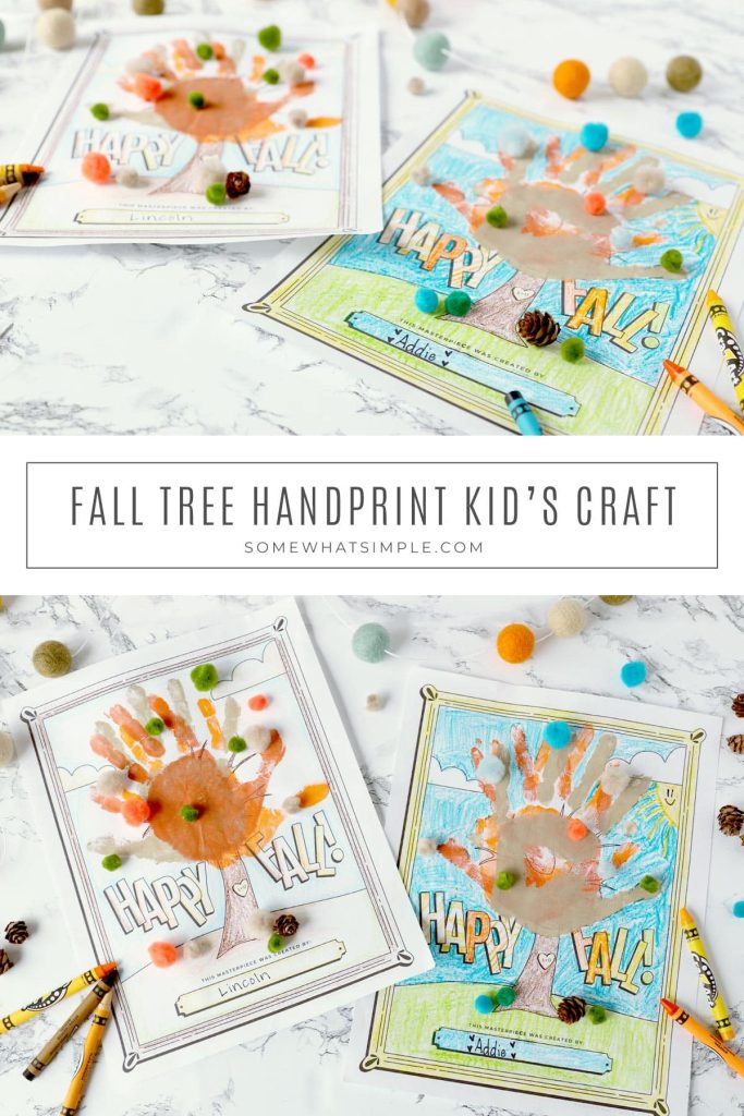 collage of images showing how to make a Fall Handprint Craft