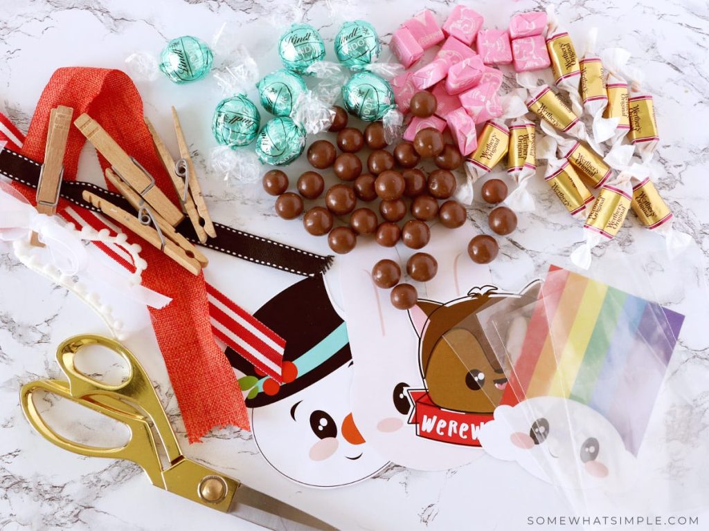 supplies needed to make Holiday Treat Bag Toppers