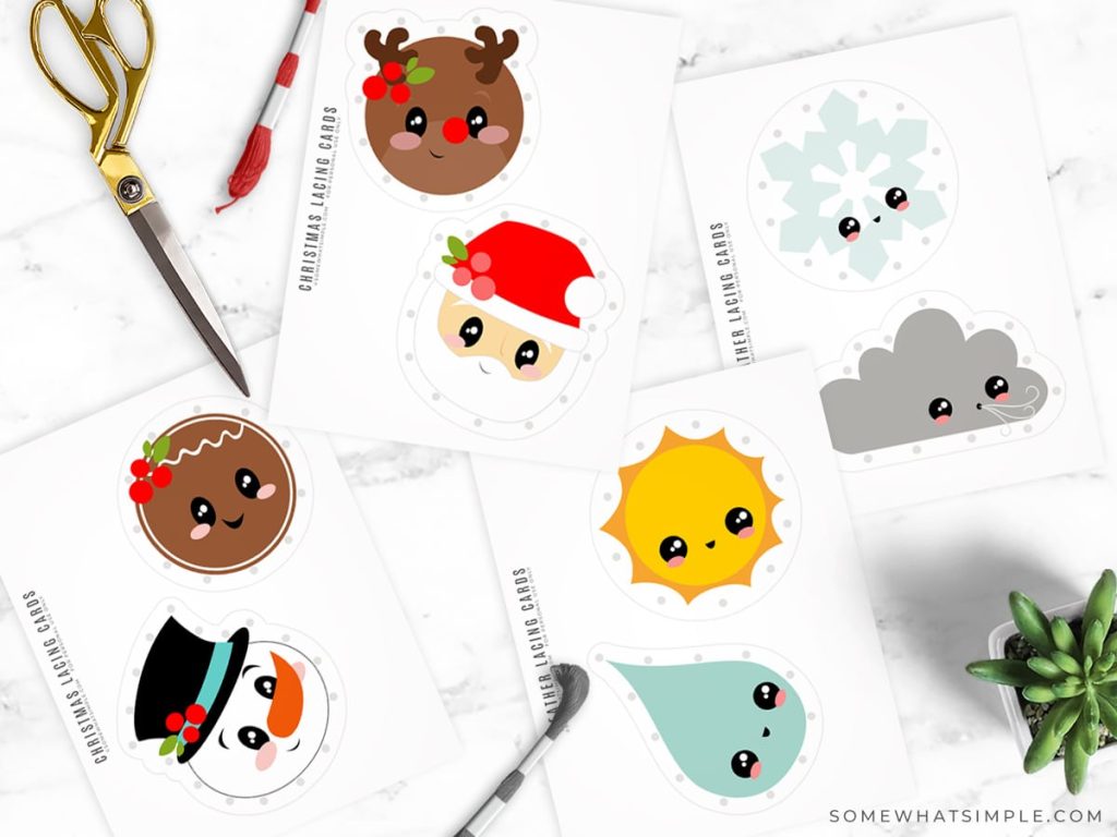 seasonal lacing cards printables