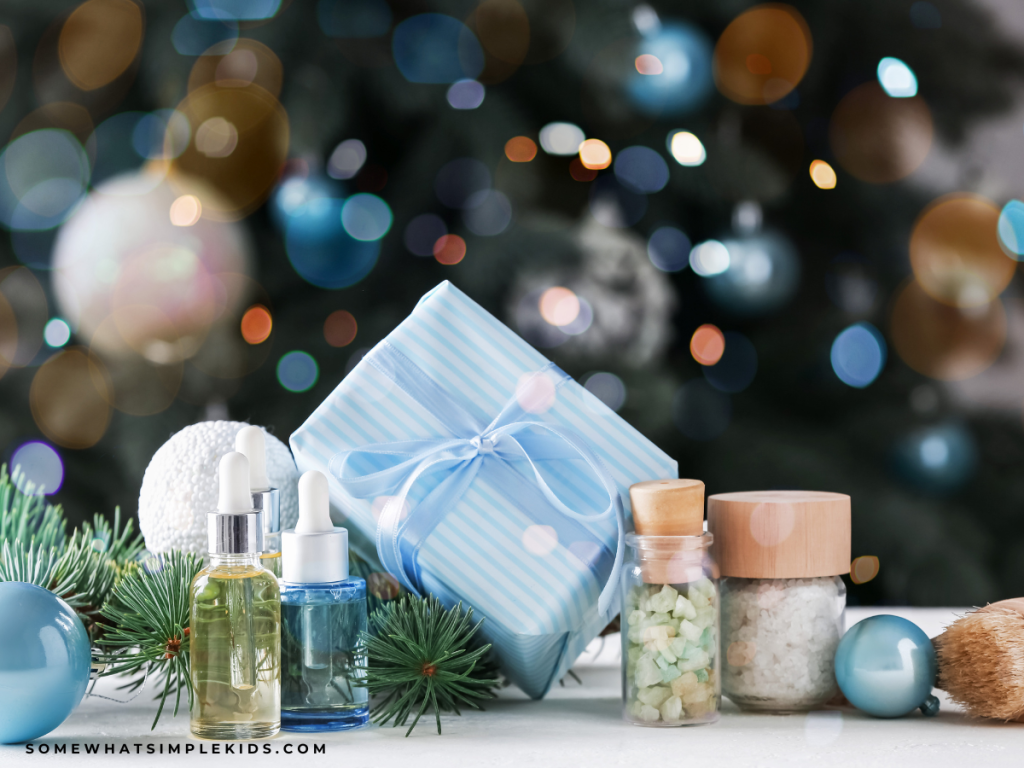 massage gift under a Christmas tree