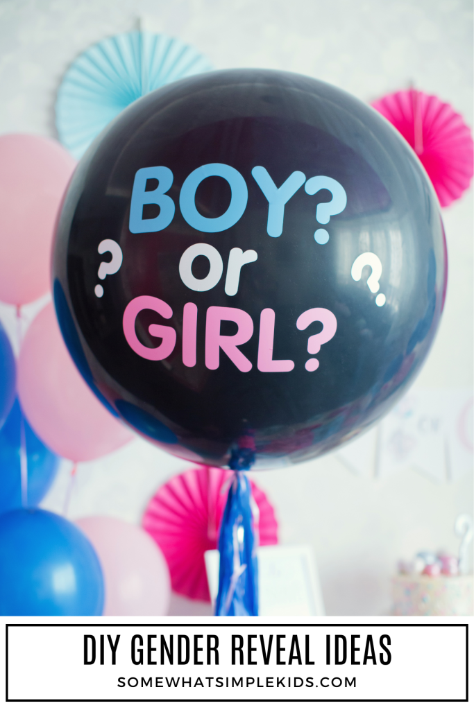 Long image of a black balloon with "Boy or Girl" on it for a gender reveal