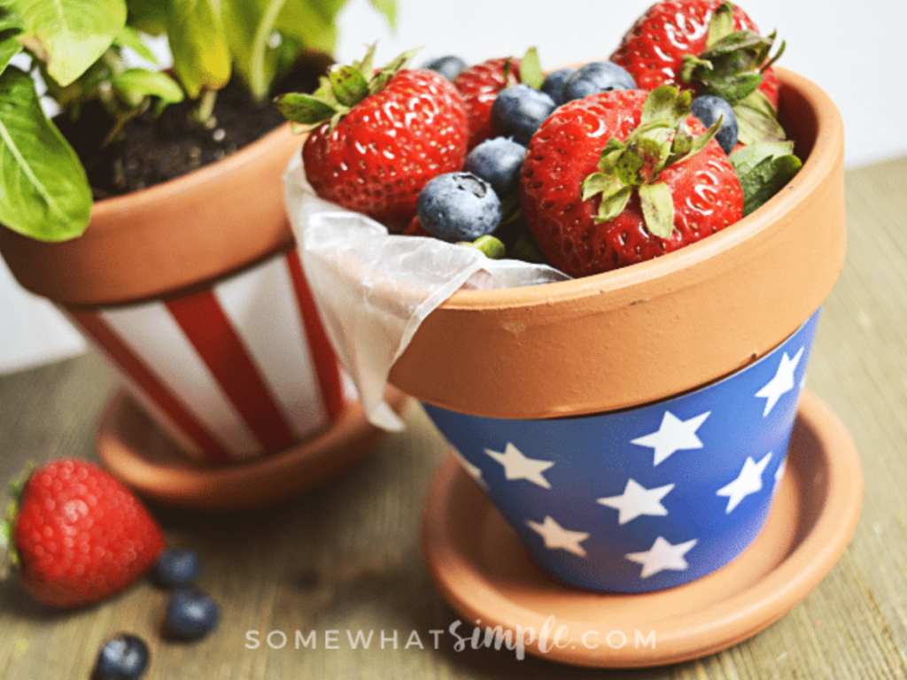 overhead shot of patriotic pot wrappers