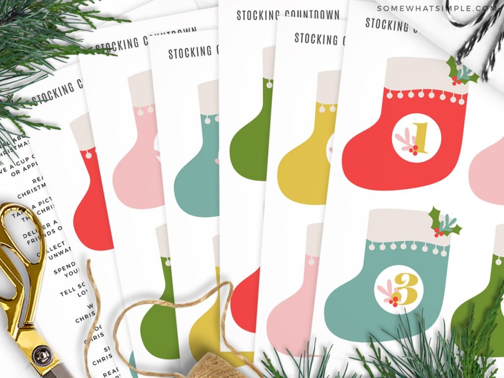 printable stocking advent pages