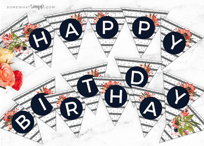 finished birthday banner