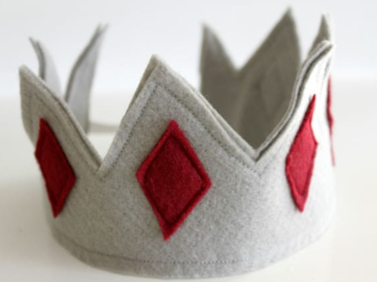 finished crown, gray and red