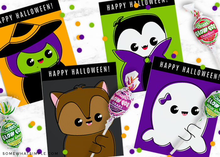 Halloween Lollipops Printable Cards