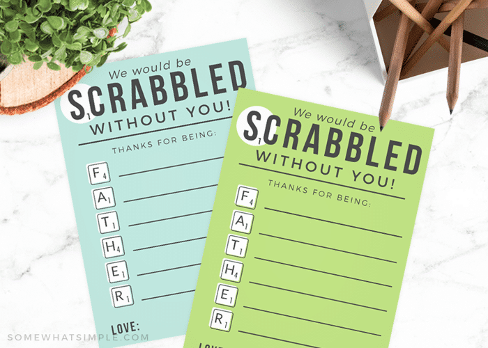 Scrabble Printable Fathers Day Cards