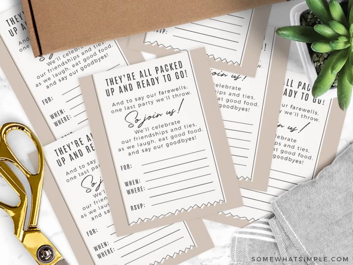 Moving Party Printable Invitations